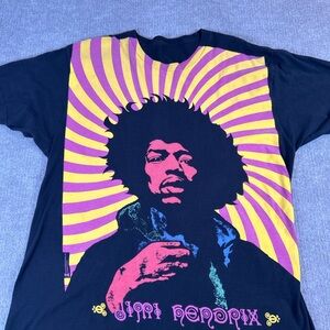 Psychedelic Jimi Hendrix Graphic Tee - Black